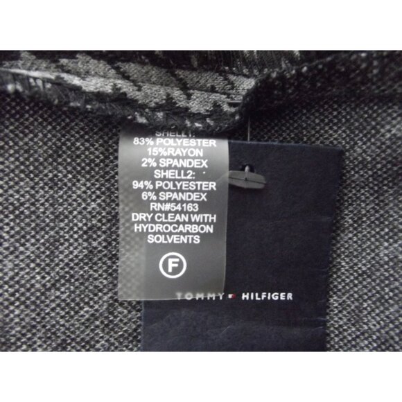 Tommy Hilfiger Dress Womens 12 Gray Black Jacquard Houndstooth knee length shift - Picture 12 of 12